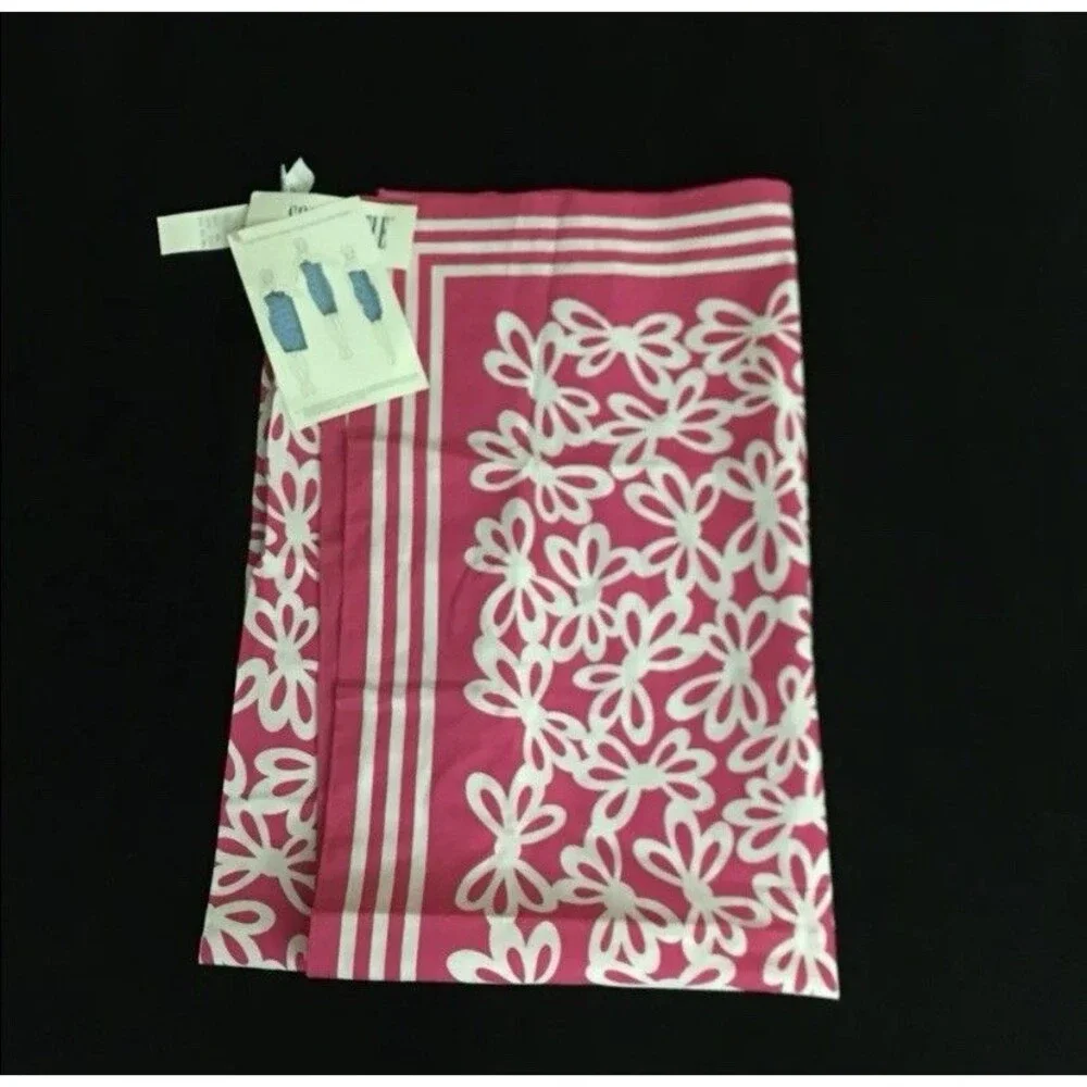 Women’s Beach Swim Wrap Cover Up Floral Pink Sarong Pareo USA Made NEW